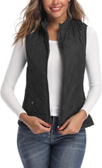 Women's Quilted Vest Lightweight Packable Puffer Gilet for Outdoor Travel