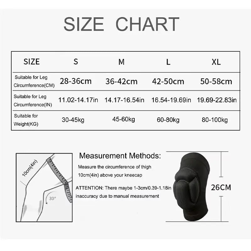 Thick Elastic Knee Pads, 1 Pair Unisex Stretch Brace for Volleyball and Fitness