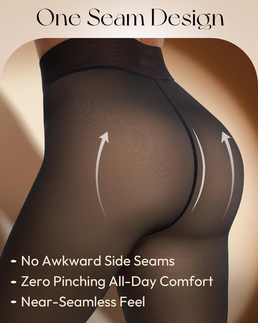 Fleece Lined Tights Leggings for Women - One Seam Design Thermal Winter Hosiery