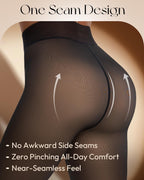 Fleece Lined Tights Leggings for Women - One Seam Design Thermal Winter Hosiery