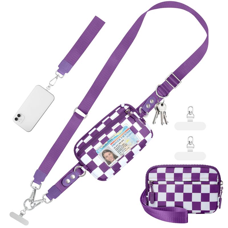 Universal Phone Strap Bag with RFID-Blocking Wristlet Wallet - Adjustable Crossbody Lanyard