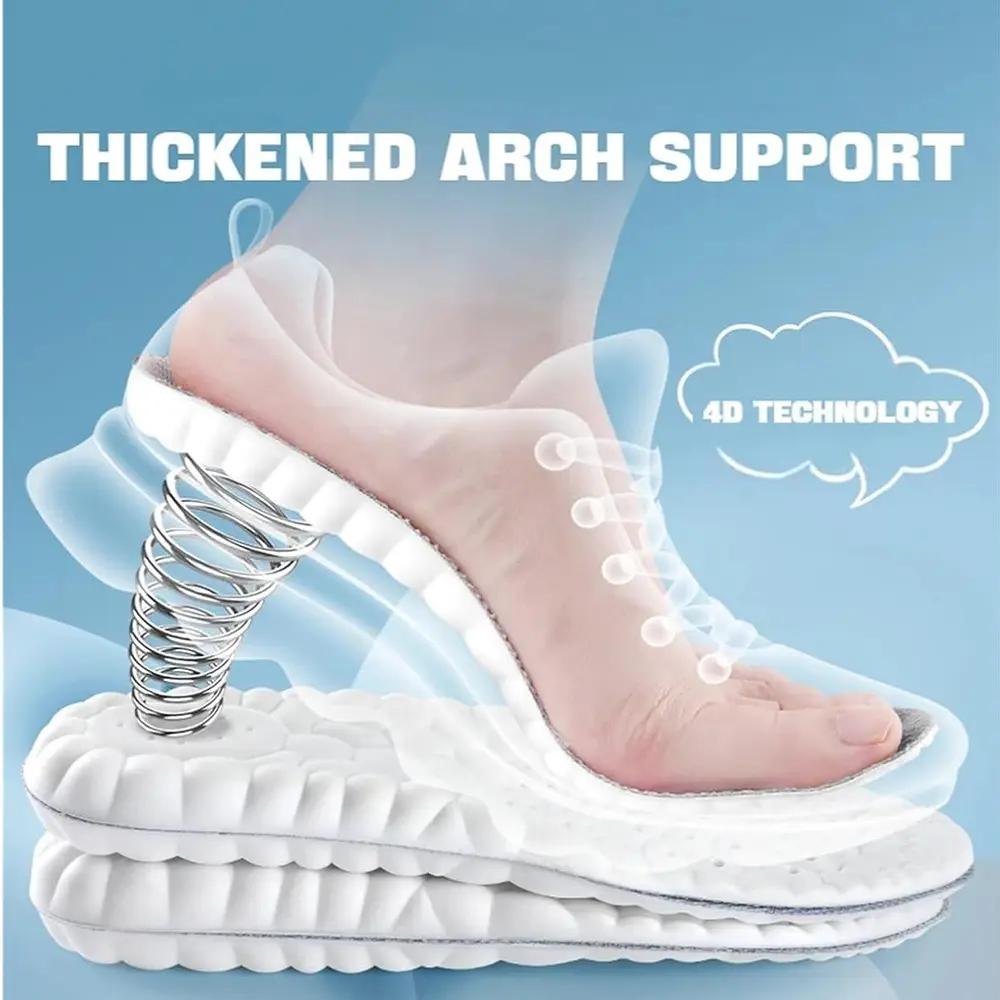 4D Shoe Cloud Insoles for Men and Women, Soft Memory Foam Orthotic Inserts for Sports