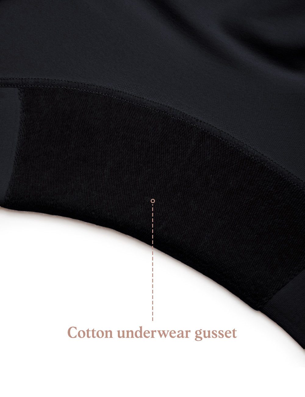 Close-up of cotton crotch gusset