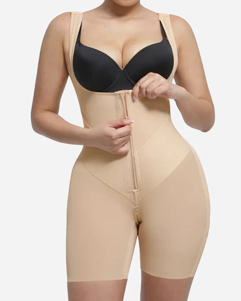 U-Shaped Zipper Tummy Control Body Shaper - Postpartum Recovery Hip Lift Bodysuit
