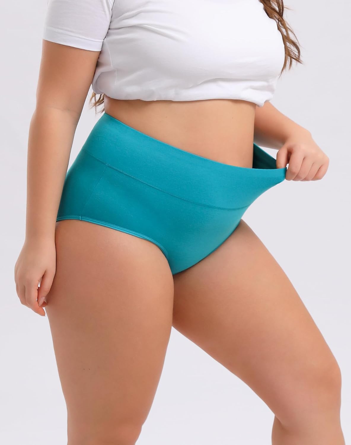 Women's Plus Size XL-6XL Cotton Underwear High Waisted Briefs Panties 4-Pack
