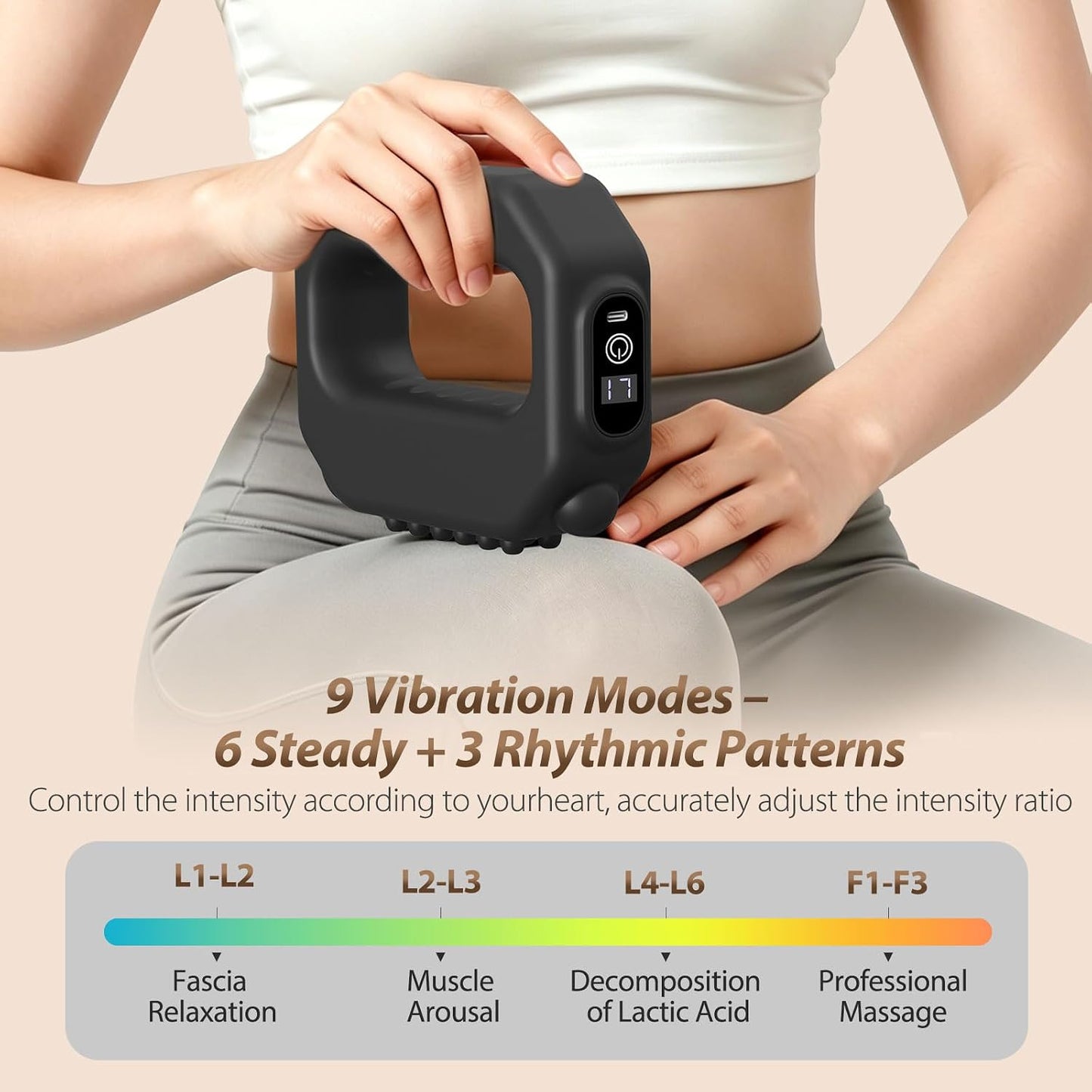 R10 Fascia Ring Massager - Hands-Free Electric Body Massager with Waist Belt