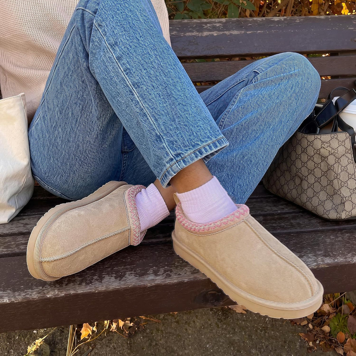 DREAM PAIRS women's fuzzy slippers in Nude — Amazon gallery image 3 of 6