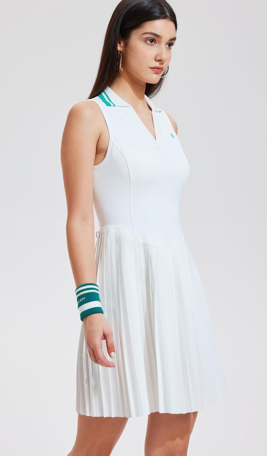 AFZ Women Pleated Golf Casual Polo Dress with Shorts V Neck Tennis Pickleball Athletic Outfits