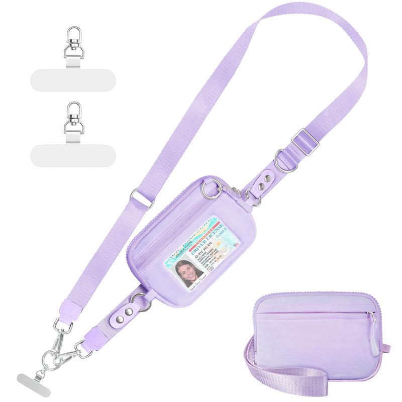 Universal Phone Strap Bag with RFID-Blocking Wristlet Wallet - Adjustable Crossbody Lanyard