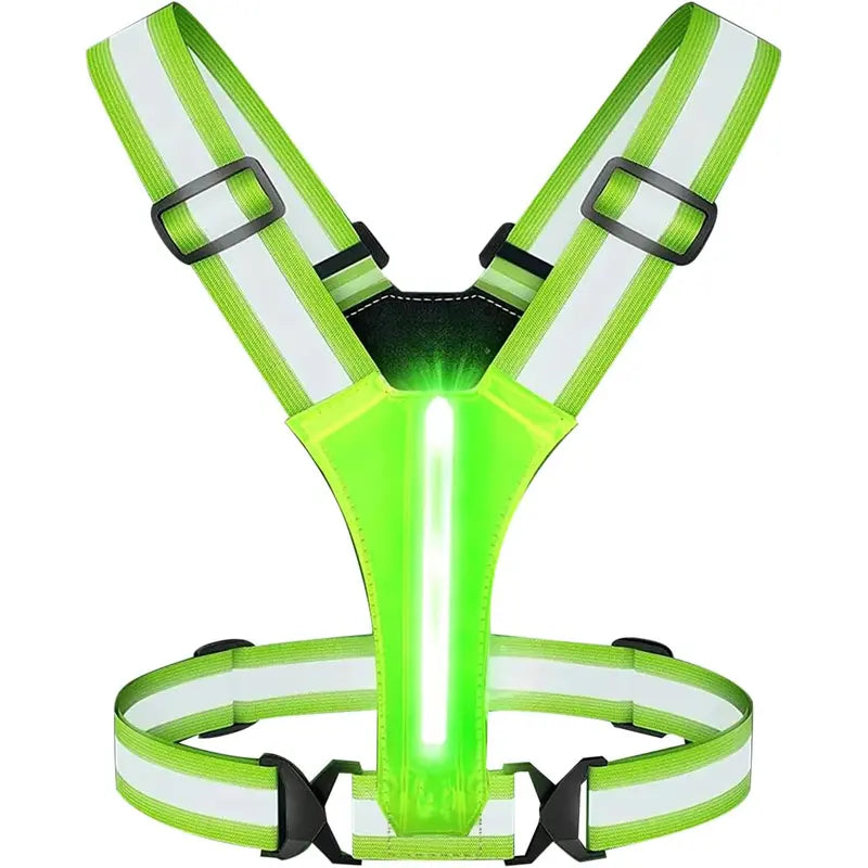 Rechargeable LED Reflective Vest - High Visibility Safety Gear for Running and Cycling