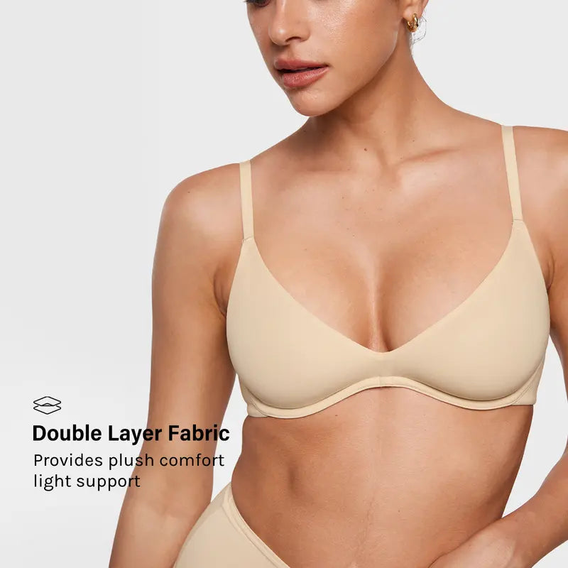 Women's Plunge Unlined Underwire Bra - Sexy Demi Balconette Lingerie