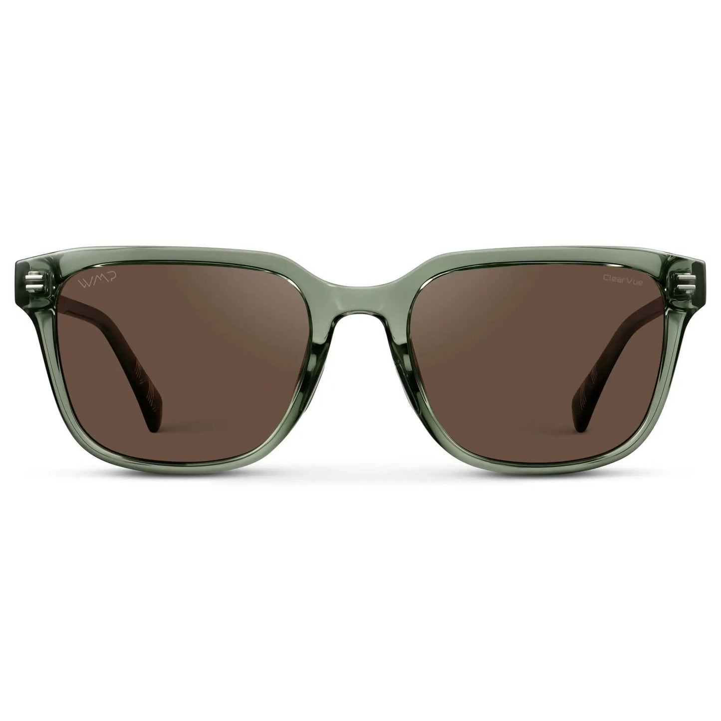 Polarized Rectangular Sunglasses with Metal Accents and Sleek Geometric Lines