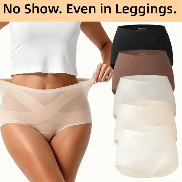 Women's Seamless High Waist Panties, 5-Pack Essential Full Coverage No Show Underwear