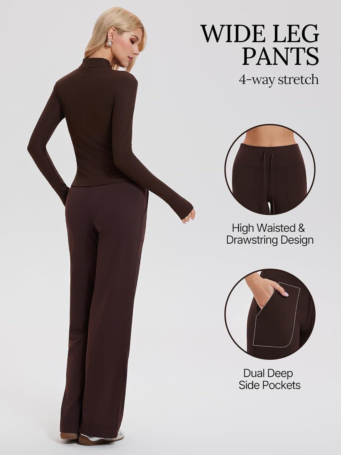 Tall Women's 2 Piece Matching Lounge Set Y2K Zip Jacket and High Waist Pants