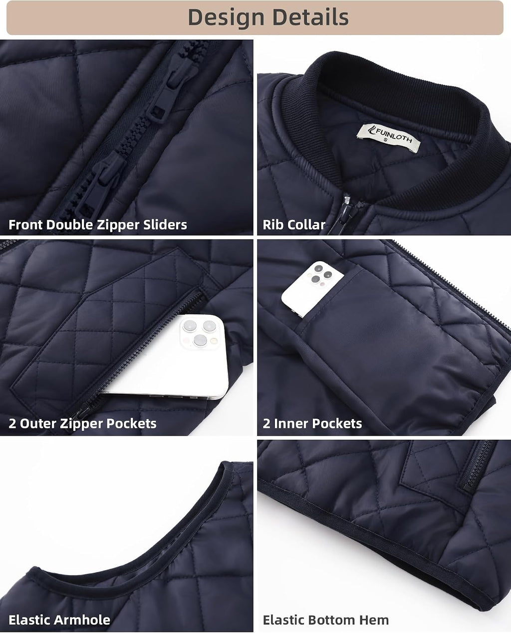 Womens Lightweight Quilted Vest - Zip Up Sleeveless Padded Gilet for Fall