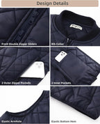 Womens Lightweight Quilted Vest - Zip Up Sleeveless Padded Gilet for Fall
