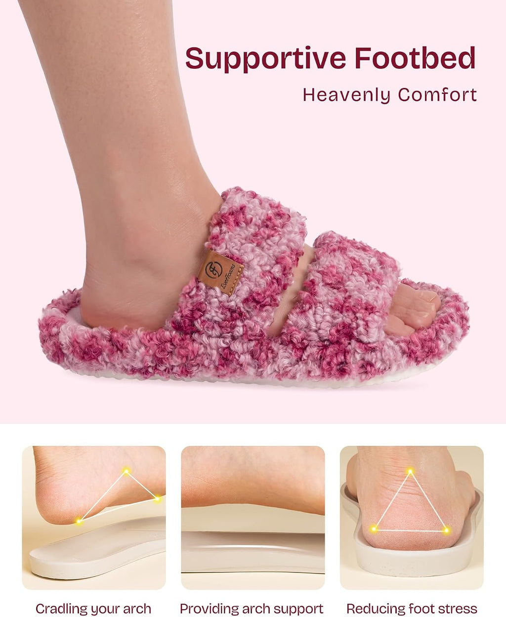 EverFoams women's open-toe slippers in Diva Wild Pink — Amazon gallery image 5 of 6