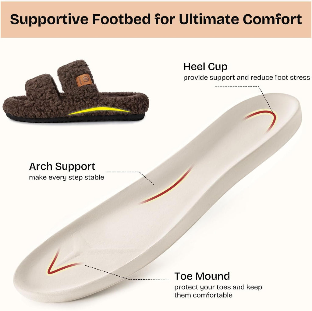 EverFoams women's open-toe slippers in Elegant Mocha — Amazon gallery image 4 of 6
