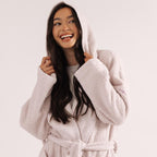 Double Sided Plush Fleece Hooded Robe - Ultra Soft Cloud-Like Bathrobe and Loungewear