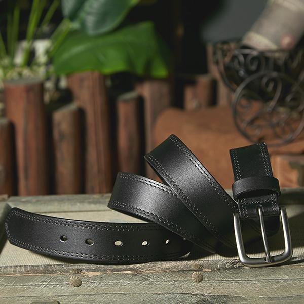 Men's Genuine Leather Fashionable Buckle Belt for Jeans, Versatile Business & Casual Waistband