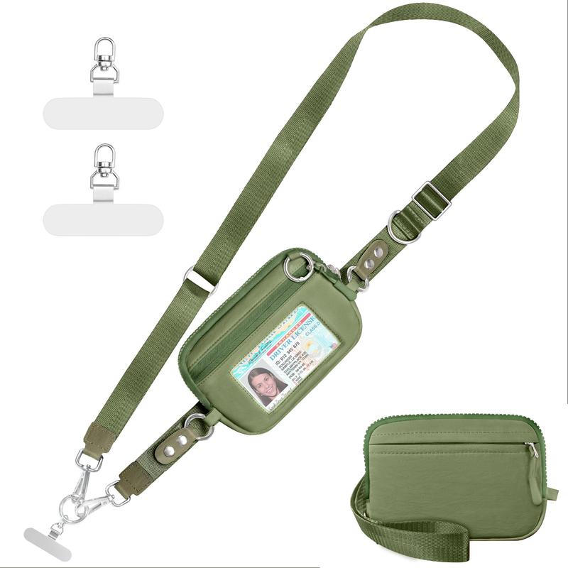 Universal Phone Strap Bag with RFID-Blocking Wristlet Wallet - Adjustable Crossbody Lanyard
