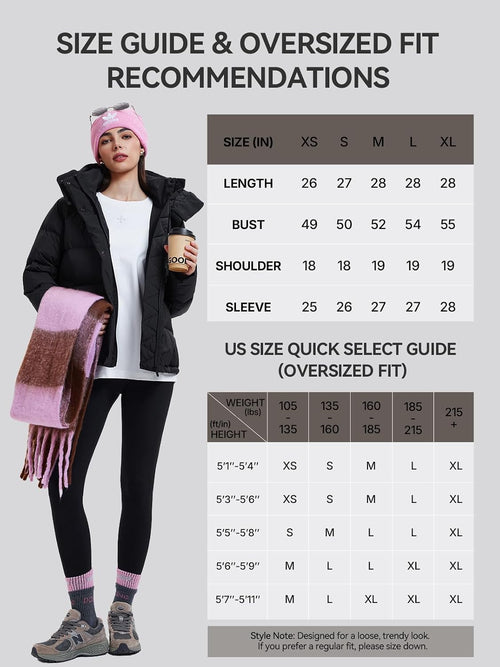 800 Fill Short Down Puffer Jacket, Relaxed Fit Lightweight Ski Winter Coat