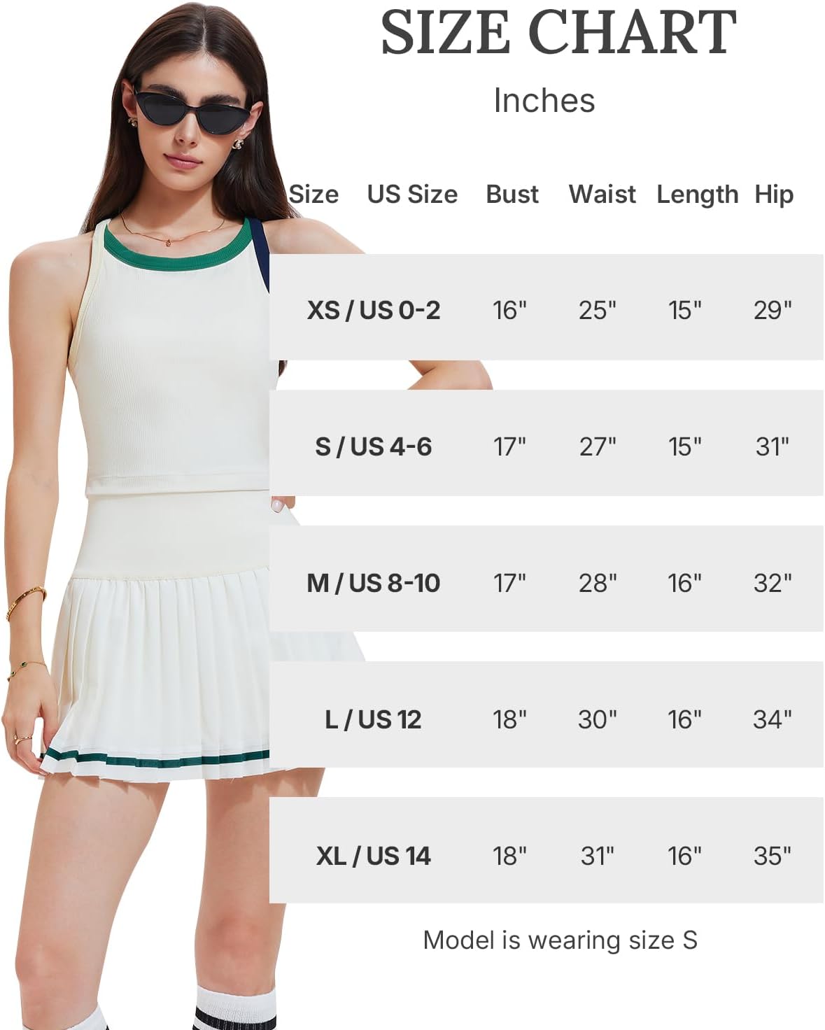 Tennis Skirt Set for Women 2 Piece Racerback Tank Top Golf Dress Activewear for Pickleball Workout