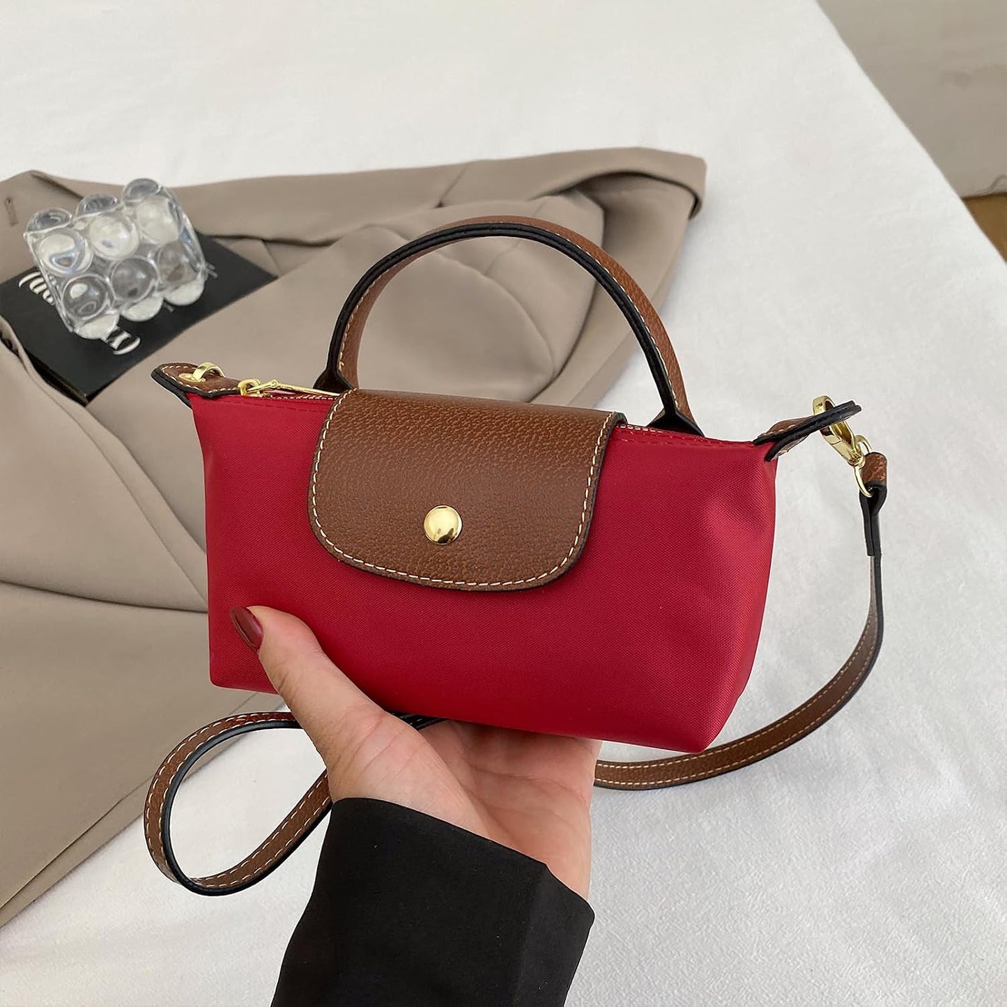Mini Crossbody Bag for Women - Small Spacious Tote with Adjustable Strap and Zipper Pockets