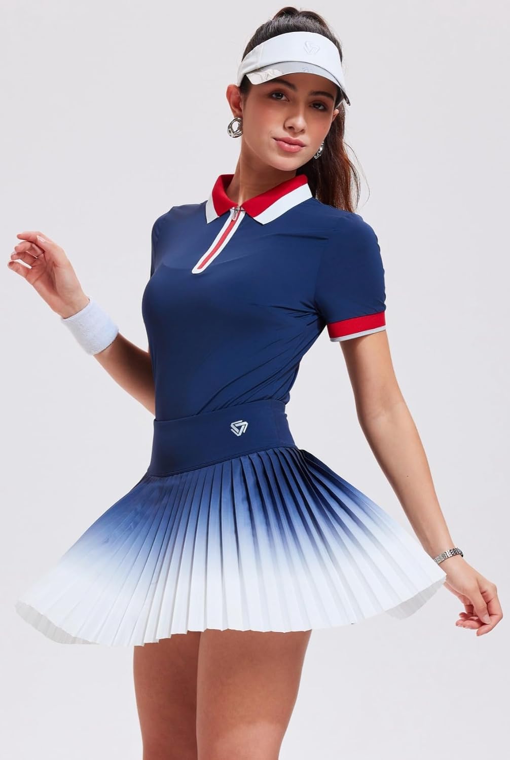 AFZ Women Tennis Skirt Set 2 Piece Athletic Sets Golf Shirt Matching Summer Vacation Skort Sets