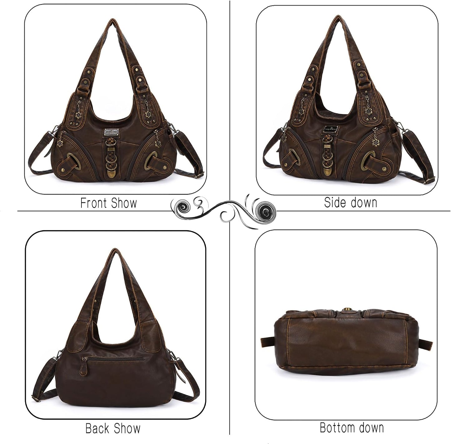 Hobo Purses and Handbags for Women - Large Daily Shoulder Bag and Satchel with Multiple Pockets
