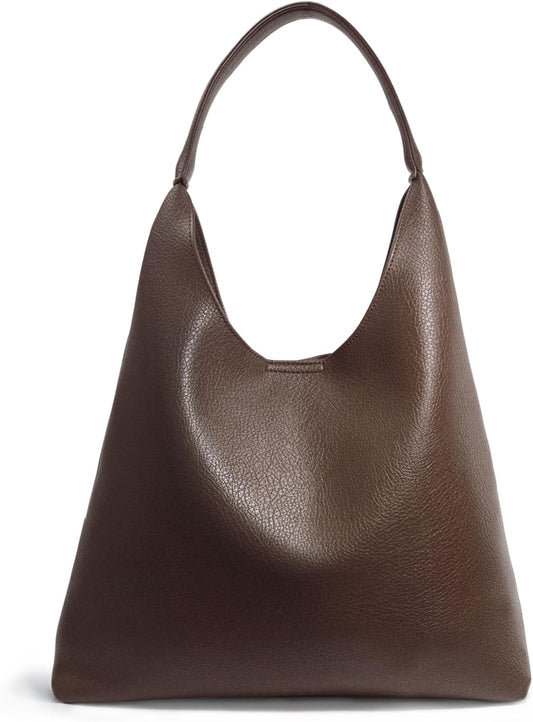 Soft Vegan Leather Hobo Bag for Women - Slouchy Shoulder Handbag and Large Tote Purse