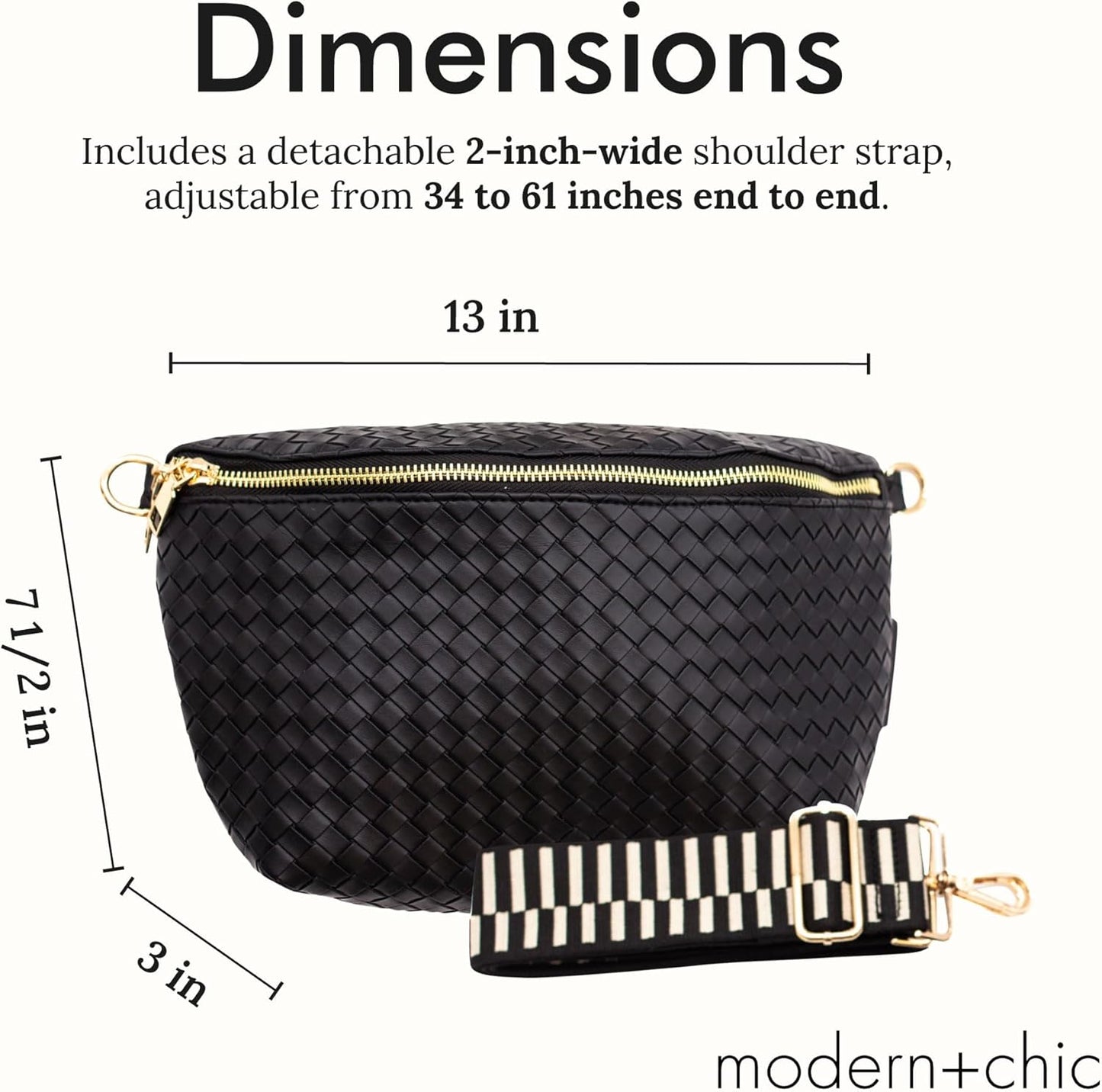 Woven Crossbody Bag for Women - Vegan Leather Purse with Adjustable Strap, Lightweight Pressed Design