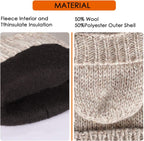 Thermal Insulation Fingerless Texting Wool Gloves for Women and Men - Winter Warm Knitted Convertible Mittens