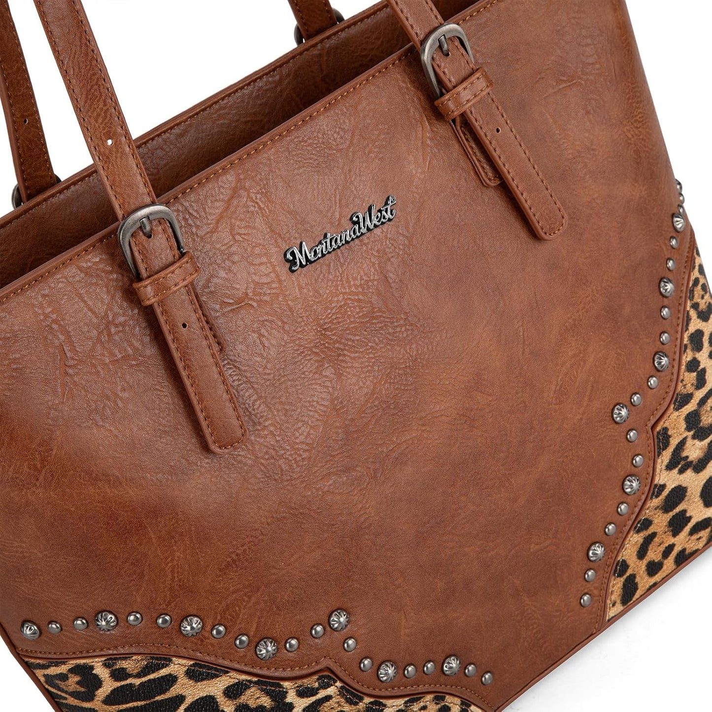 3Pcs Leopard Print Tote Bag Set for Women - Stylish Satchel Handbags with Concealed Carry Pocket