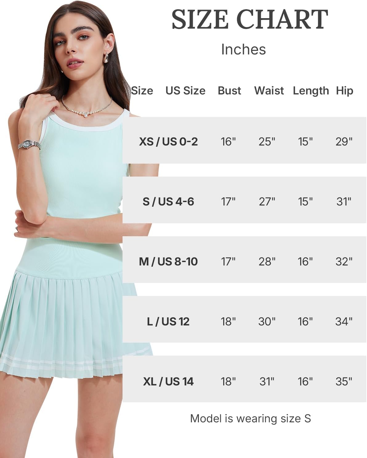 Women's 2 Piece Tennis Skirt Set - Racerback Tank Top and Athletic Golf Dress for Pickleball