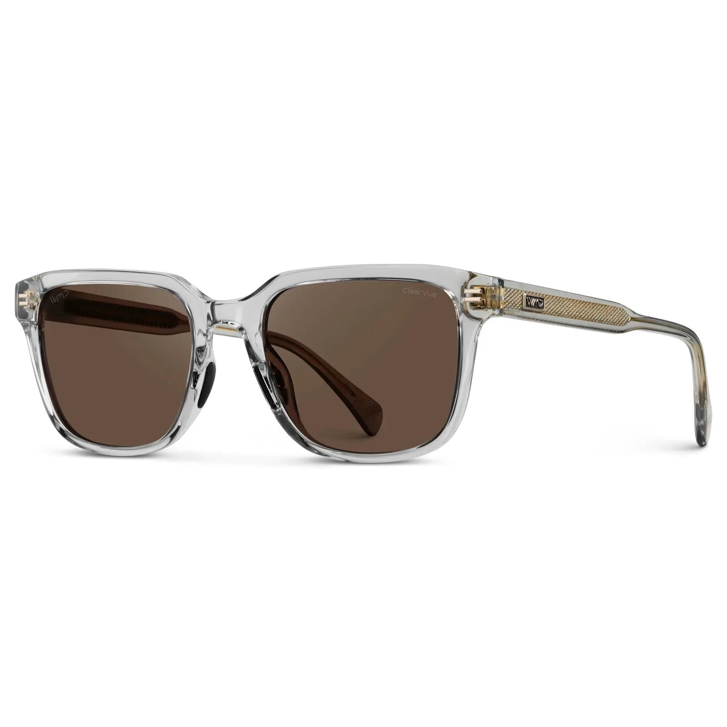 Polarized Rectangular Sunglasses with Metal Accents and Sleek Geometric Lines