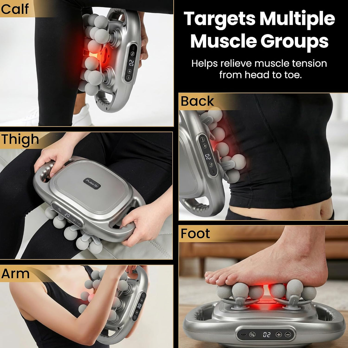 22-Head Deep Tissue Massage Gun - 3 Modes & 9 Intensity Levels Percussion Massager