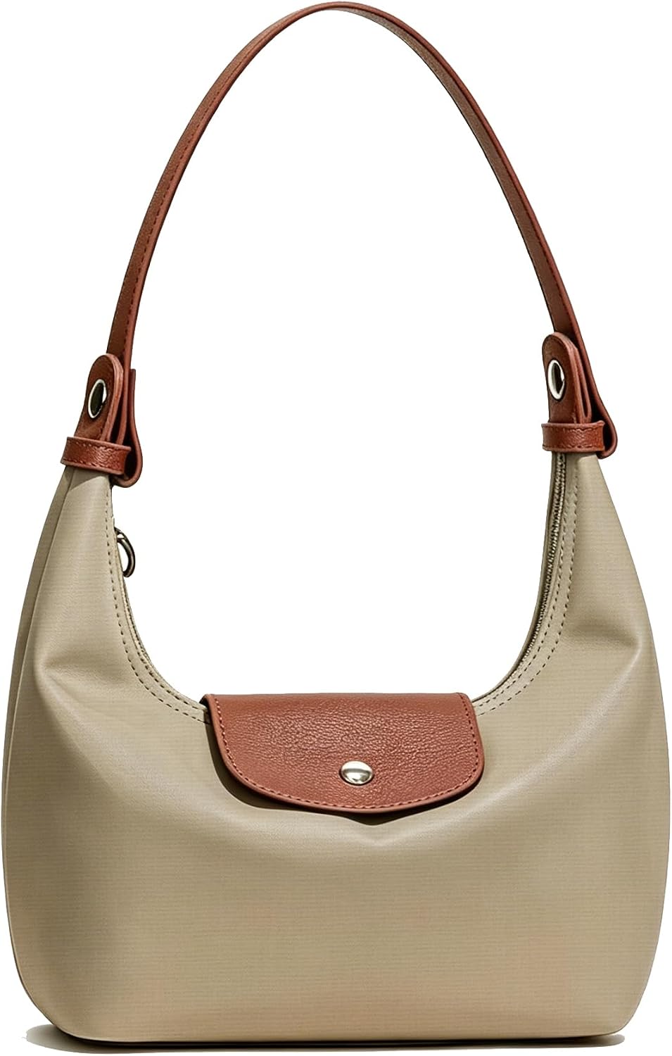 Convertible Mini Nylon Shoulder Bag - Lightweight Crossbody Crescent Dumpling Purse with 2 Straps