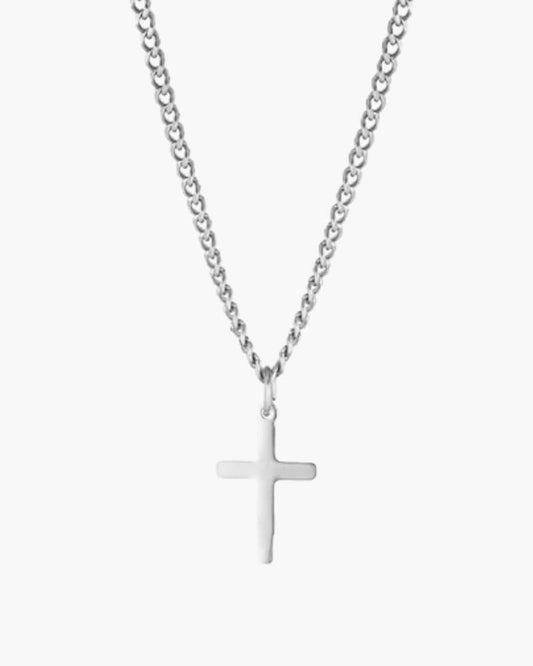 Solid Cross Necklace - Waterproof and Sweatproof Stainless Steel Jewelry