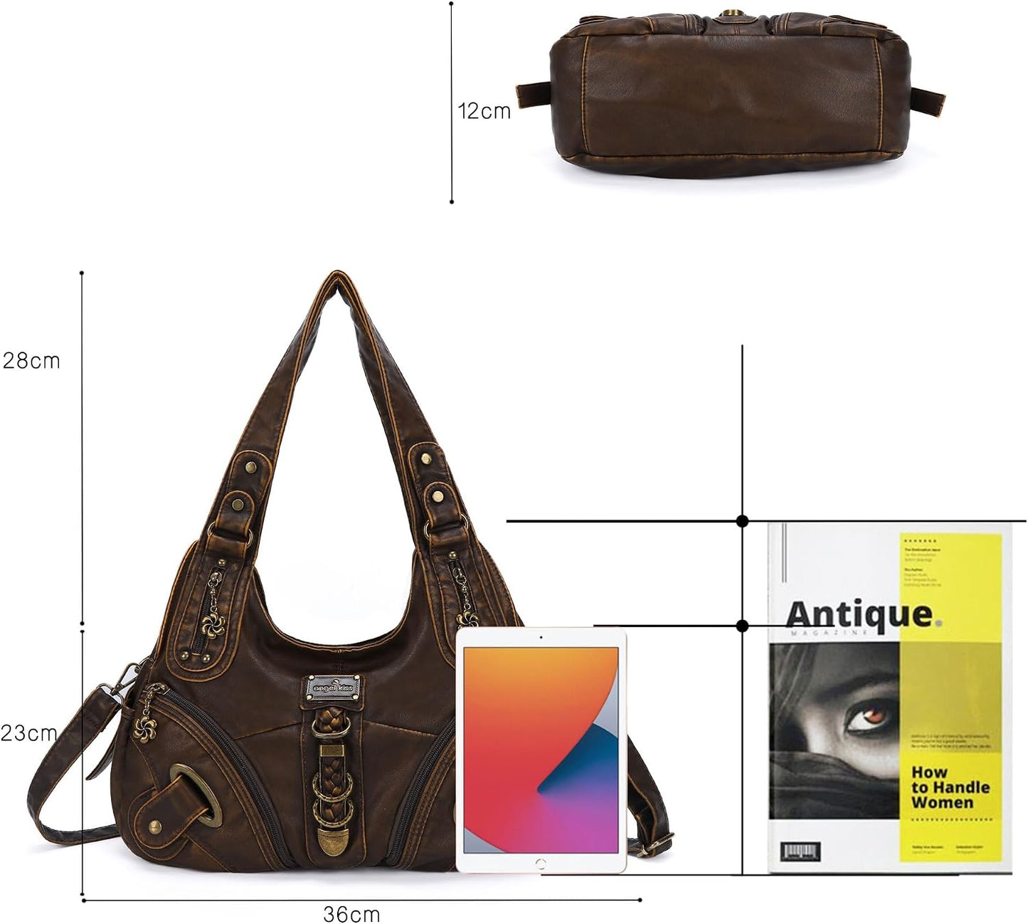 Hobo Purses and Handbags for Women - Large Daily Shoulder Bag and Satchel with Multiple Pockets