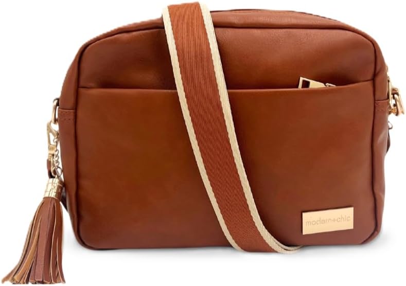 Small Vegan Leather Crossbody Purse for Women with Adjustable Strap and Matching Wallet