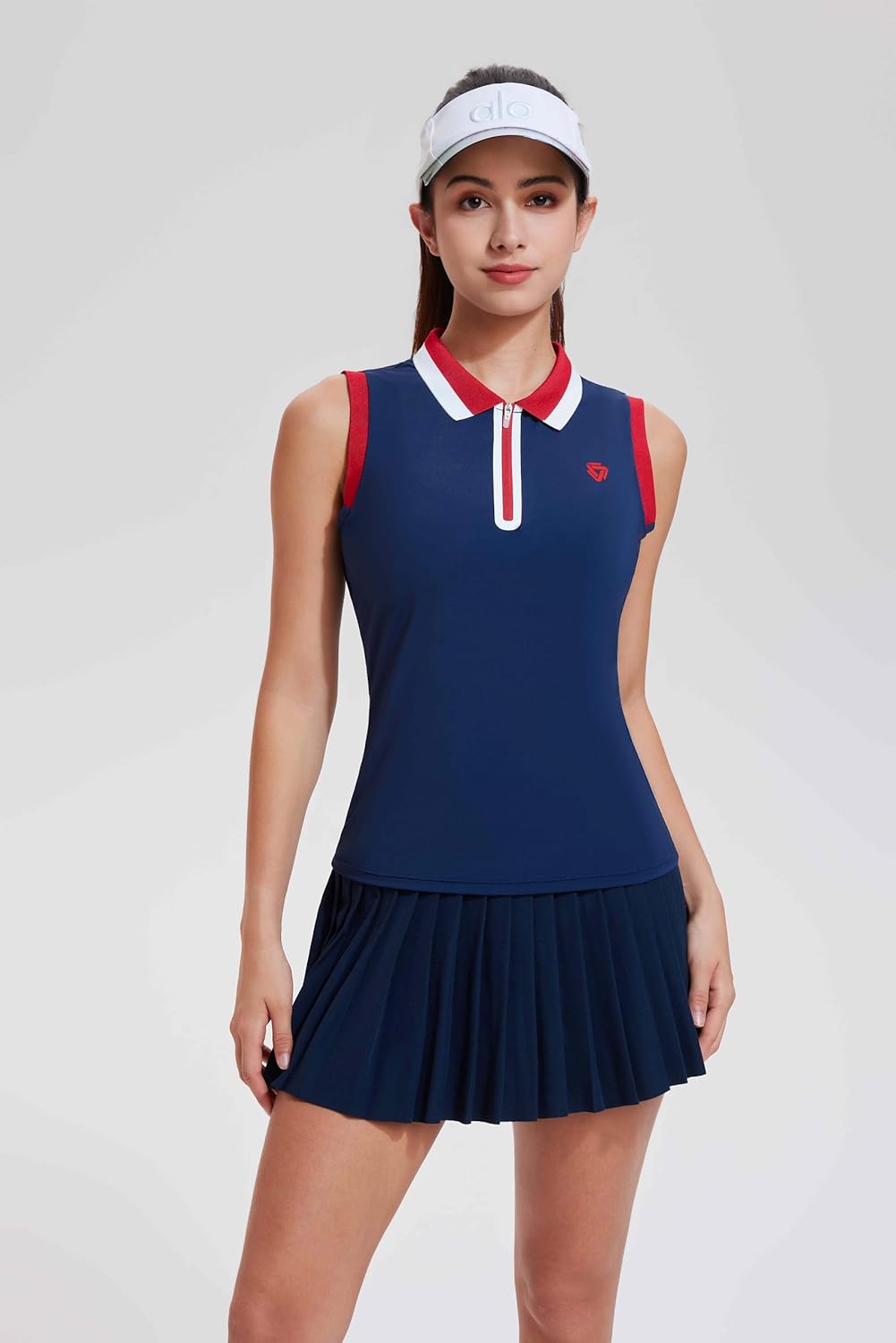 Tennis Skirt Sets for Women Color Block Golf Polo Two Piece Skirt Set Women 2 Piece Outfits with Shorts