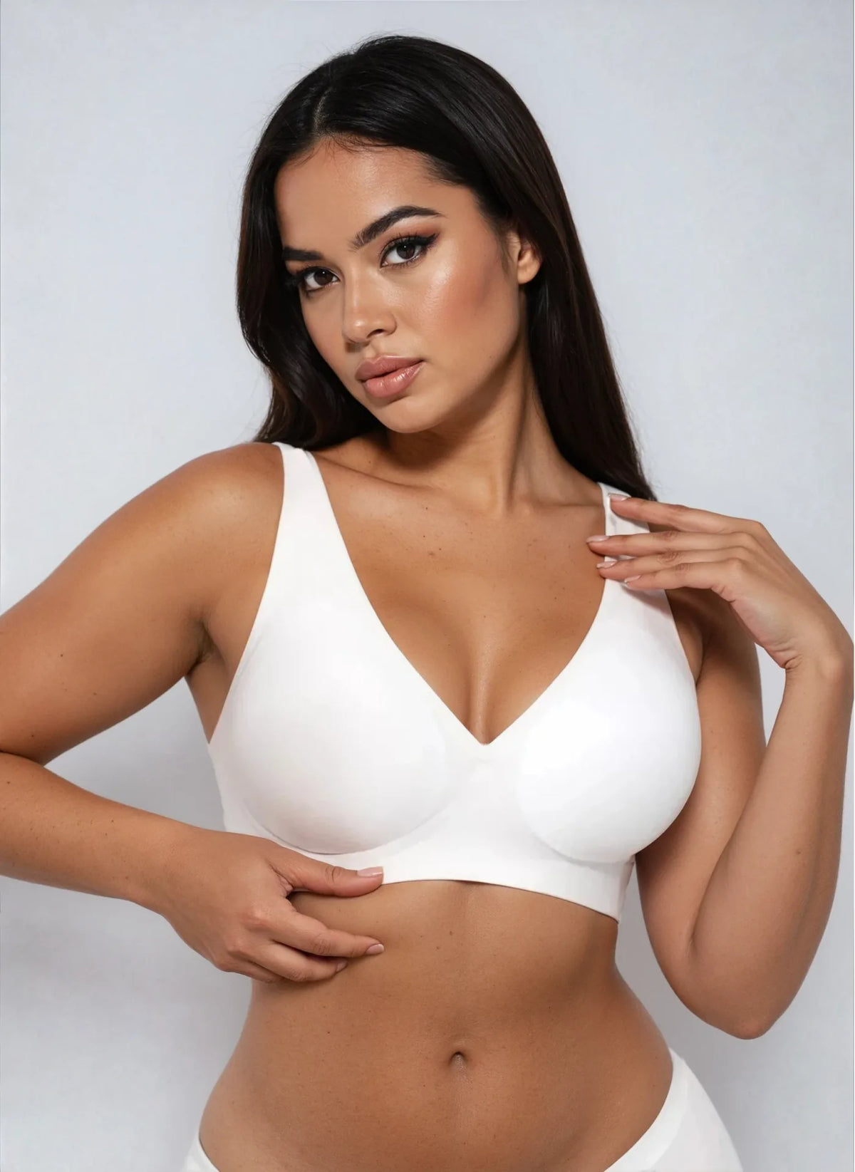 Wireless Lifting Jelly Bra — wireless jelly bra white front