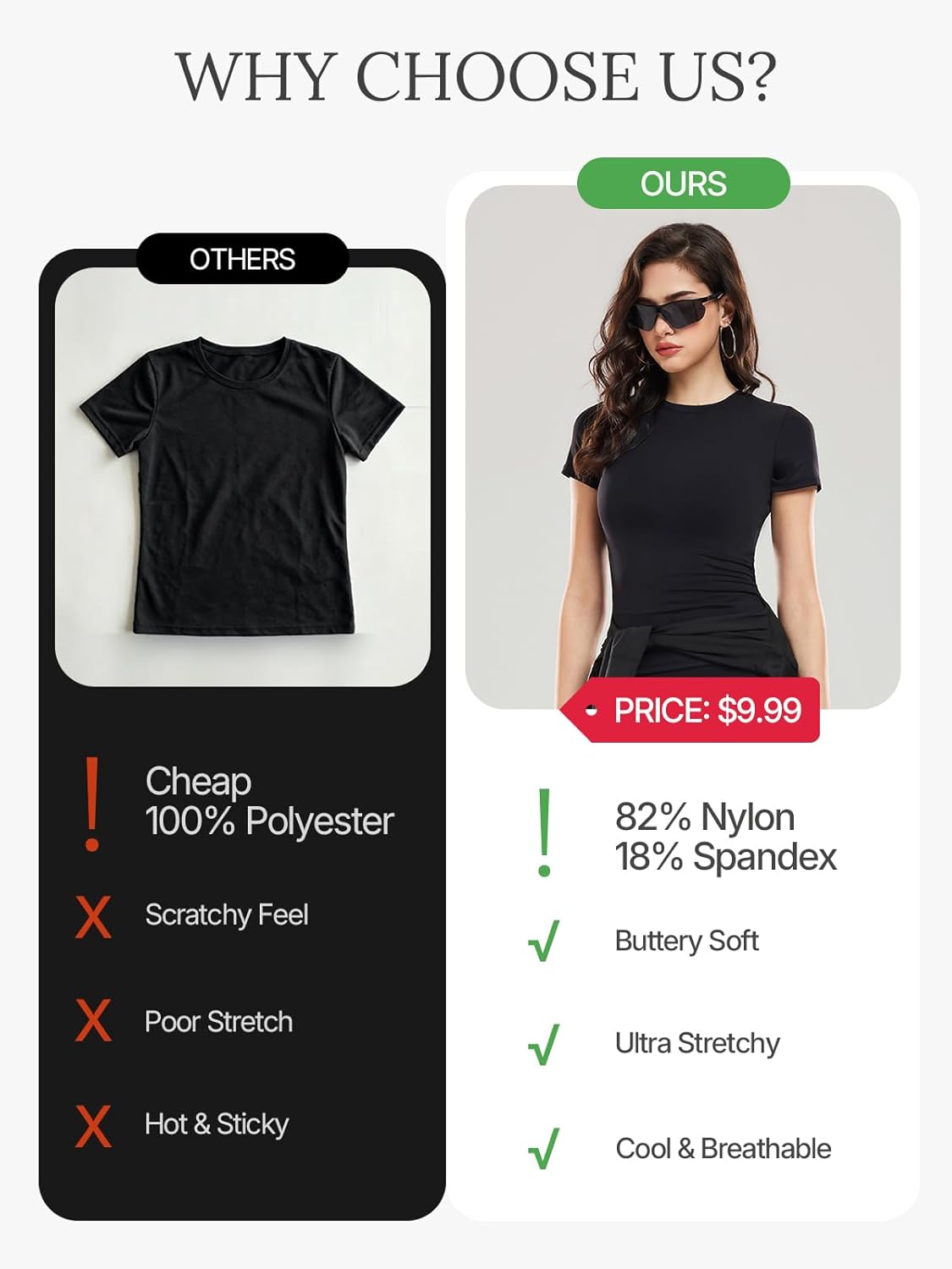 Women's Short Sleeve Compression Workout Top - Slim Fit Stretchy Y2K Casual Tee
