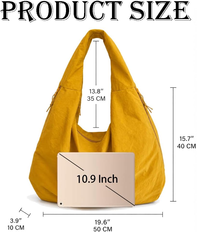 Large Nylon Hobo Bag Women Crescent Shoulder Bag Vintage Tote Bag Casual Shopper Handbag