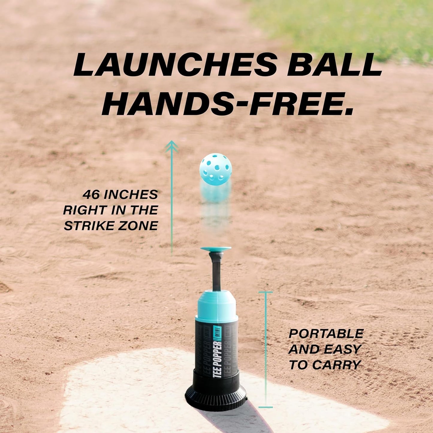 Baseball Training Pop-Up Hitting Bundle - Automatic Ball Tosser with 12 Mini Practice Balls for Perfect Swings