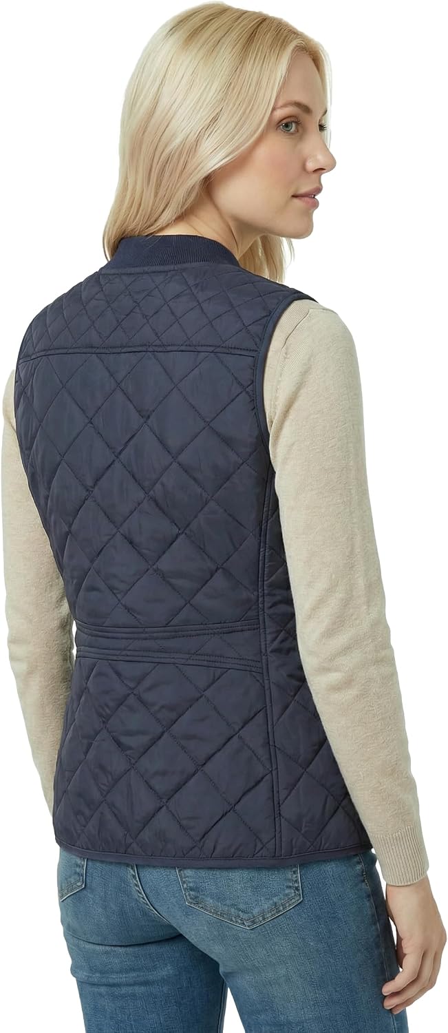Womens Lightweight Quilted Vest - Zip Up Sleeveless Padded Gilet for Fall