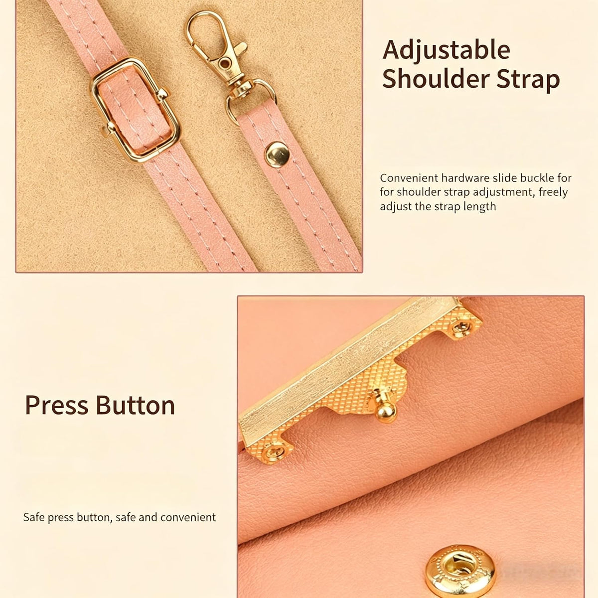 Touchscreen Phone Crossbody Bag for Women, RFID Blocking PU Leather Anti-Theft Wallet