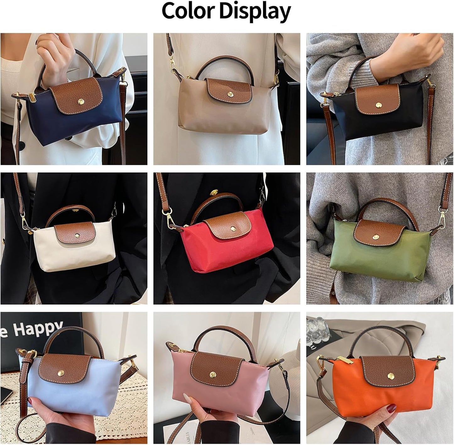 Mini Crossbody Bag for Women - Small Spacious Tote with Adjustable Strap and Zipper Pockets