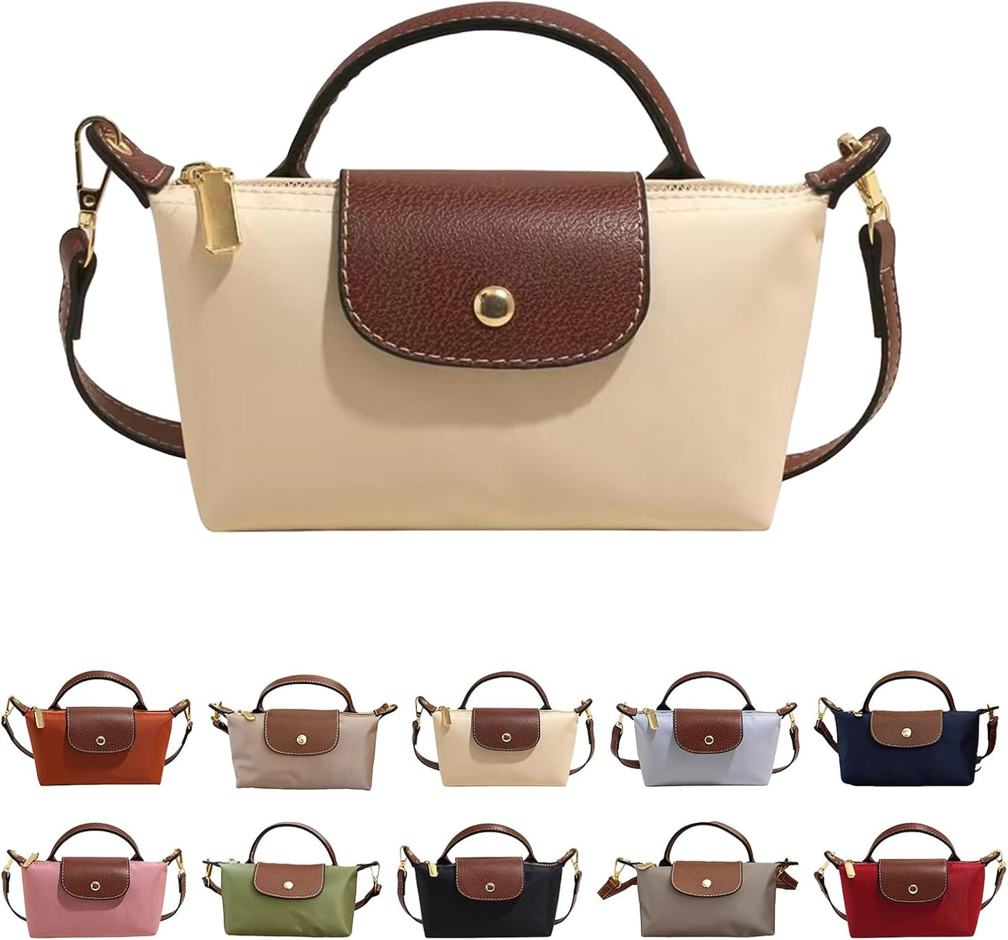 Mini Crossbody Bag for Women - Small Spacious Tote with Adjustable Strap and Zipper Pockets